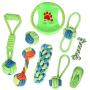 Dafang Handmade Rope Toy, Braided Cotton Blend Rope Outdoor Interactive Toy for Pulling, Chasing, Chewing, Training, Set of 9 Nearly Indestructible Dog Toys