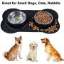 Awolf Dog Bowls Stainless Steel Pet Bowls & Dog Food Water Bowls with No-Spill and Non-Skid, with Dog Bowl Mat for for Feeding Small Medium Large Dogs Cats Puppies