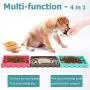 4 in 1 Pet Licking Pads Set, Slow Feeder Dog Bowl Lick Feeding Mat for Dogs and Cats Slower Healthier Eating - Food Plate with Suction Cups for Pets Favorite Treats During Bathing or Grooming 4 in 1 Pet Licking Pads Set, Slow Feeder Dog Bowl Lick Feeding Mat for Dogs and Cats Slower Healthier Eating - Food Plate with Suction Cups for Pets Favorite Treats During Bathing or Grooming