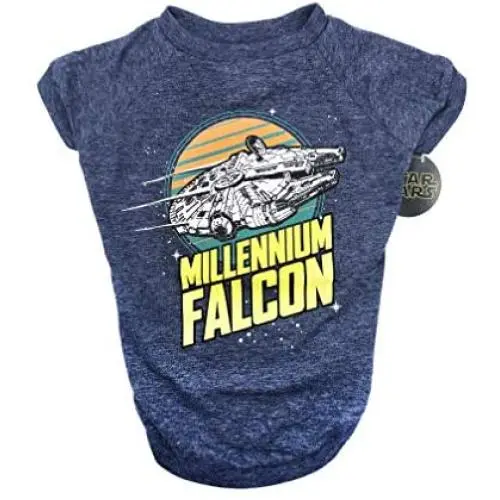 Star Wars for Pets Millennium Falcon Dog Tee | Dog Shirt for Small Dogs | X-Small, Blue (FF11832) Star Wars for Pets Millennium Falcon Dog Tee | Dog Shirt for Small Dogs | X-Small, Blue (FF11832)