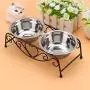 Maxmartt Pet Feeder,Stainless Steel Double Dog Cat Food Water Bowls Feeder Dishes Shelf Stand Maxmartt Pet Feeder,Stainless Steel Double Dog Cat Food Water Bowls Feeder Dishes Shelf Stand