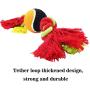 J.Y 12 Pet Cotton Rope with Tennis Balls Tough Dog Toys for Aggressive Chewers,Tug and Fetch for Small and Medium Dogs Pack of 2