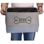 Durable Canvas Dog Toy Basket with Handle, Toy Dog Storage, Doggie Toy bin - Perfect for Carry Small Dog Puppy Toys, Blankets, chew Toy, leashes and Stuff - GrayBlue