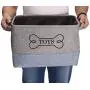 Durable Canvas Dog Toy Basket with Handle, Toy Dog Storage, Doggie Toy bin - Perfect for Carry Small Dog Puppy Toys, Blankets, chew Toy, leashes and Stuff - GrayBlue Durable Canvas Dog Toy Basket with Handle, Toy Dog Storage, Doggie Toy bin - Perfect for Carry Small Dog Puppy Toys, Blankets, chew Toy, leashes and Stuff - GrayBlue