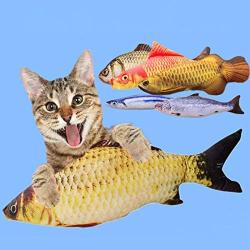 ocijf179 Cats Toy Pet Cats Artificial Plush Fish Shaped Catnip Dental Teeth Care Clean Chewing Toy - M Cyprinoid