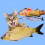 ocijf179 Cats Toy Pet Cats Artificial Plush Fish Shaped Catnip Dental Teeth Care Clean Chewing Toy - S Carp