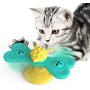 showall Windmill Cat Toy Turntable Teasing Interactive Cat Toys for Indoor Cats with Suction Cup Scratch Hair Brush Funny Kitten Toys