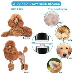 Visson Dog Clippers Washable,2in1 Dog Grooming Clippers Kit for Small Medium Dogs and Cats Hair Around Face, Paws, Eyes, Ears, Rump,Dog Trimmer Clippers Cordless,Low Noise Dog Shaver USB Rechargeable