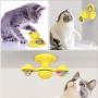 WWYM Interactive Teasing Cat Toy, Windmill Turntable Scratching Tickle Hair Brush, with Sucker Pet Accessories,Blue