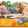 Large Dog Bowls & Mat Set - 2 Large Capacity, Removable Stainless Steel Bowl Set in a Stylish No Mess, No Spill, Non Skid, Silicone Mat. Food & Water Bowls for Medium to Large Dogs - 54oz / 108oz