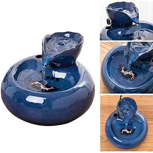 THMY Cat Water Fountains, Pet Drinking Fountain, Automatic Circulation Water Dispenser Ceramic Pet Water Fountain for Cat Dog