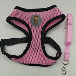 Qingpets with Pull Reflective Dog Harness and Dog Vest,Adjustable Working Pet Vest Easy Control Service Dog Vest Pet Safety Belt, for Small Dogs and Cat……