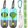Weewooday 2 Pieces Portable Dog Poop Waste Bag Holder Dispenser Built-in LED Flashlight and 4 Rolls Leak-Proof Dog Poop Waste Bags with 1 Leash Clip and 1 Waste Knot Holder