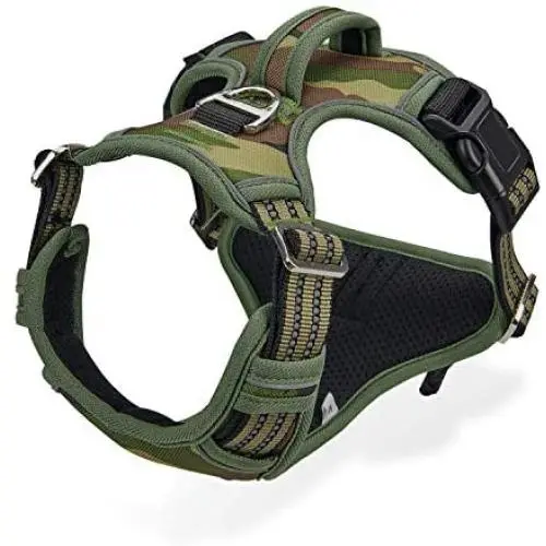 No Pull Harness for Large Dogs Medium Dogs - Adjustable Easy Control Dog Harness with Handle - Durable Reflective Vest Harness for Dog Walking Hiking Heavy Duty Tactical Military (S, Camouflage Green) No Pull Harness for Large Dogs Medium Dogs - Adjustable Easy Control Dog Harness with Handle - Durable Reflective Vest Harness for Dog Walking Hiking Heavy Duty Tactical Military (S, Camouflage Green)