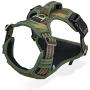 No Pull Harness for Large Dogs Medium Dogs - Adjustable Easy Control Dog Harness with Handle - Durable Reflective Vest Harness for Dog Walking Hiking Heavy Duty Tactical Military (S, Camouflage Green)