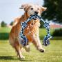 Dog Rope Toy for Aggressive Chewers, Super Large(35 Inch, 1.6 Pounds, 5 Knots)Durable Cotton Rope Toy for Large Powerful Breed Dog, Tough Tug of War Rope Toy for Chewing and Teething Cleaning (Blue)