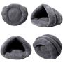 MeiLiMiYu Cozy Plush Cat Cave Tent Bed Self Warming Pet Bed Washable Portable Sleeping Bag for Indoors Cats and Puppy
