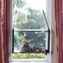 LIFIS Cat Window Perch Cat Window Bed Hammock Up to 55lb Can Be Installed on Small Window Soft Mats Stable Metal Frames Kitty Sunny Seat (Double layers, Grey) (Cat Face)