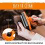 Mighty Paw Dog Grooming Brush | Durable Self-Cleaning Pet Brush. 100% Stainless Steel Soft Bent Bristles. Great for Removing Hair, Mats, & Tangles. Soft Ergonomic Handle for Extra Comfort