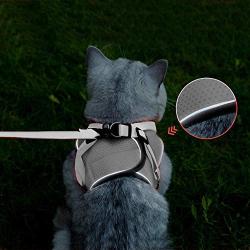 Kamots Beauty Escape Proof Cat Dog Harness and Leash Adjustable Soft Mesh Pet Vest with Reflective Strap for Puppy Kitten Small Pet Walking