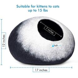 Feltcave Wool Cat Cave Bed (Medium), Handcrafted from 100% Merino Wool, Eco-Friendly Felt Cat Cave for Indoor Cats and Kittens