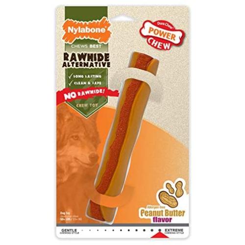 Nylabone Power Chew Rawhide Roll Alternative Chew Toy Peanut Butter Flavor X-Large/Super - 50+ lbs.