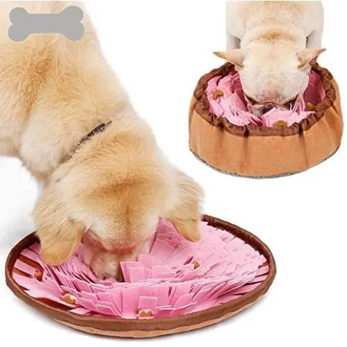 Rantow Pet Dog Snuffle Mat (Dia. 18.9'') - Multi-Functional Feeding Mat Slow Feeder Bowl for Small Medium Large Dogs - Encourages Natural Foraging Skills - Machine Washable Rantow Pet Dog Snuffle Mat (Dia. 18.9'') - Multi-Functional Feeding Mat Slow Feeder Bowl for Small Medium Large Dogs - Encourages Natural Foraging Skills - Machine Washable