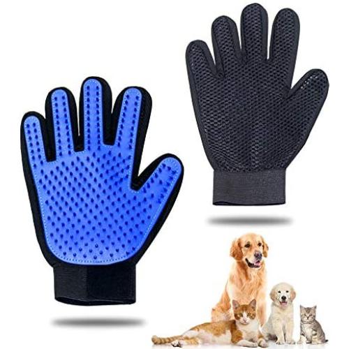 Pet Grooming Glove - Gentle Pet Hair Remover Mitt - True Touch Deshedding Glove for Cats, Dogs for Long & Short Fur - Enhanced Five Finger Design for Cat Grooming Gloves Brush(One Pair) Pet Grooming Glove - Gentle Pet Hair Remover Mitt - True Touch Deshedding Glove for Cats, Dogs for Long & Short Fur - Enhanced Five Finger Design for Cat Grooming Gloves Brush(One Pair)