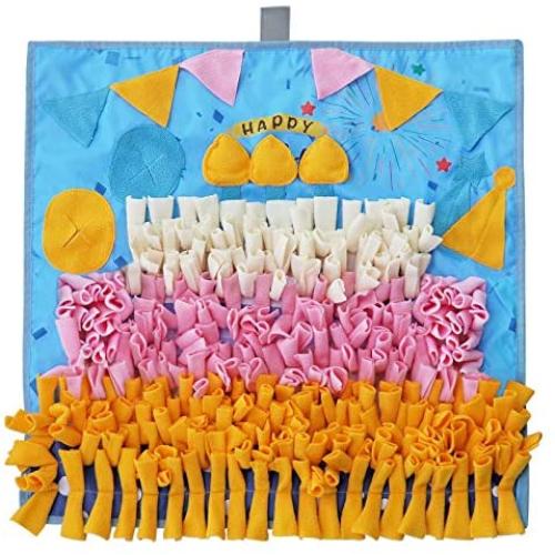 Lepawit Dog Snuffle Mat with Squeaker Dogs Treat Blanket Feeding Mat for Small Medium Dogs Training Nosework Encourage Natural Foraging Skills