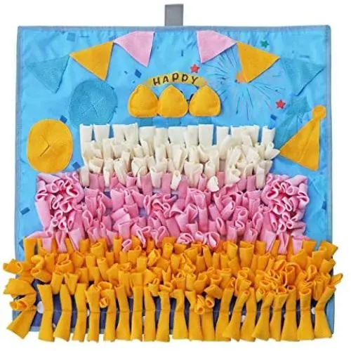 Lepawit Dog Snuffle Mat with Squeaker Dogs Treat Blanket Feeding Mat for Small Medium Dogs Training Nosework Encourage Natural Foraging Skills Lepawit Dog Snuffle Mat with Squeaker Dogs Treat Blanket Feeding Mat for Small Medium Dogs Training Nosework Encourage Natural Foraging Skills