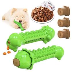 Dog Toothbrush Chew Toy Interactive Food Dispensing Dog Toy Can be Used for Pet Training, Pet Teething, Pet Cleaning, and Dog Chew Toy Plush Sounding Toys for Dogs (5 in 1 Dog Cleaning Teeth Toy)