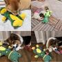 OTNZQZYF Cute Plush Dog Toy Bulldog Squeaky Sound Biting Molar Interactive Toys Dinosaur Shape Small Medium Pets Toy