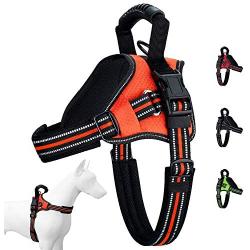 Wealer Dog Harness No-Pull Adjustable,Dog Vest with Training Handle Best Reflective Waterproof Material,Dog Vest Harness All Weather Breathable Mesh for Small Medium Large Dogs