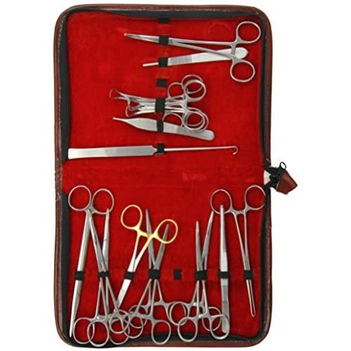 TAMSCO Canine / Feline Combination Spay Pack In Zipper Case (1320, 2530, 1740(2), 1750 (2), 2320, 1770(2), 2000(4), 2365, 1600, 1425, Tc-0856, 2825) All Instruments Stainless Steel Needle Holder Of Tungsten Carbide Suitable For Dogs And Cats 18 Total Inst