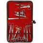 TAMSCO Canine / Feline Combination Spay Pack In Zipper Case (1320, 2530, 1740(2), 1750 (2), 2320, 1770(2), 2000(4), 2365, 1600, 1425, Tc-0856, 2825) All Instruments Stainless Steel Needle Holder Of Tungsten Carbide Suitable For Dogs And Cats 18 Total Inst