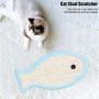 HERCHR 1 Pcs Cat Scratch Pad Flat Sisal Board Cat Scratching Pad Pet Scratcher Mat Playing Toy, Fish Shape, Plush(Blue)