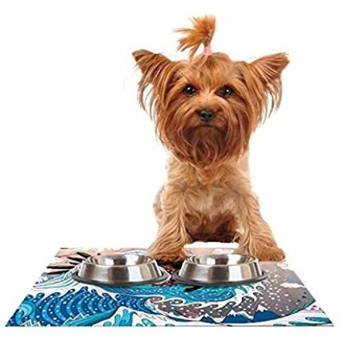 KESS InHouse Mat Miller Unstoppable Bull Feeding Mat for Pet Bowl, 24 by 15-Inch