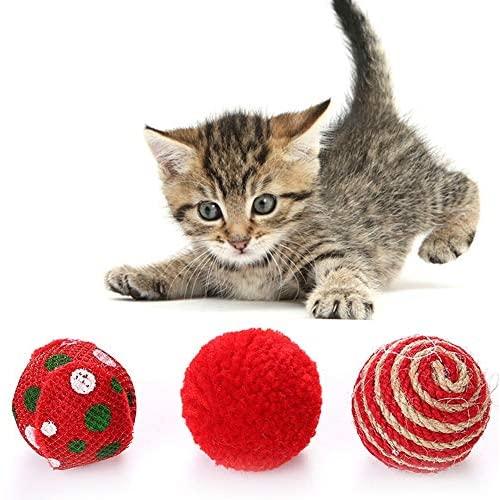 Cat Toys Interactive Automatic Rolling Ball Entertainment Pet Exercise Good Toy for Cats and Dogs, Non-Toxic, 16 Pcs/lot Pet Christmas Playing Assorted Cat Scratch-Resistant Interactive Toy