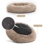 PUPPBUDD Calming Dog Bed Cat Bed Donut, Faux Fur Pet Bed Self-Warming Donut Cuddler, Comfortable Round Plush Dog Beds for Large Medium Dogs and Cats (24''/32''/36'')