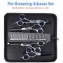PetInn Professional Dog Grooming Scissors Set, 7.0/8.0 Inches Stainless Steel Dog/Cat Hair Curved Shears | Straight Thinning Scissors Suit Kit with Pet Grooming Comb