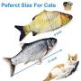 FUUPNN Interactive Electric Fish Cat Toys, 2 Pack Realistic Plush Simulation Flopping Moving Wagging Catnip Pets Pillow Toy, Supplies for Indoor Cats Motion Kitten Kitty Chew Bite Kicker Exercise