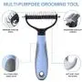 Pet Grooming Tool, 2 Sided Professional Undercoat Rake for Cats & Dogs, Safe and Effective Dematting Comb, for Easy Mats & Tangles Removing, Long Short Haired Pets (Blue) Pet Grooming Tool, 2 Sided Professional Undercoat Rake for Cats & Dogs, Safe and Effective Dematting Comb, for Easy Mats & Tangles Removing, Long Short Haired Pets (Blue)