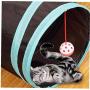 YNNG 5 Way Pet Tunnel with Hanging Bell Toy, Collapsible Pet Play Tunnel Tube with Storage Bag for Indoor and Outdoor Use