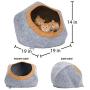 Kitty City Large Faux Leather Trimmed Felt Cat Cave, Felt Bed, Felt Lounge