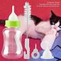 Yolispa Puppy Feeding Bottle Set with Scale Transparent Silicone Nipple Brush Washable Durable Nursing Tools 5oz 150ml for Milk Water Liquor