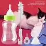Yolispa Puppy Feeding Bottle Set with Scale Transparent Silicone Nipple Brush Washable Durable Nursing Tools 5oz 150ml for Milk Water Liquor
