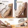 Famgizmo Premium Cat Scratcher Incline Scratching Pad Cardboard Lounge Bed with Ball Toy Catnip 68 x 36 x 27 cm Multiple Scratching Angles Uperior Cardboard & Durable Construction