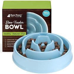 Raw Paws Slow Feeder Dog Bowl & Cat Slow Feeder Bowl - Maze Dog Bowl to Slow Down Eating - Dog Bowl for Fast Eaters - Dog Puzzle Bowl for Slower Eating - Slow Drink Water Bowl for Dogs