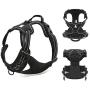 IMIFUN No Pull Dog Harness,Adjustable Pet Reflective Oxford Soft Vest for Small Medium Large Dog Easy Control Harness (Black, L，Chest 21.6-29.5‘’)