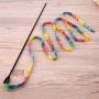 Cat Toys Cute Funny Colorful Rod Teaser Wand Plastic Pet Toys for Cats Interactive Stick Cat Supplies
